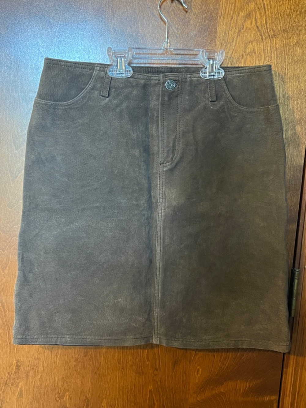 Vintage SO Dark Brown Leather Mini Skirt Sz 9